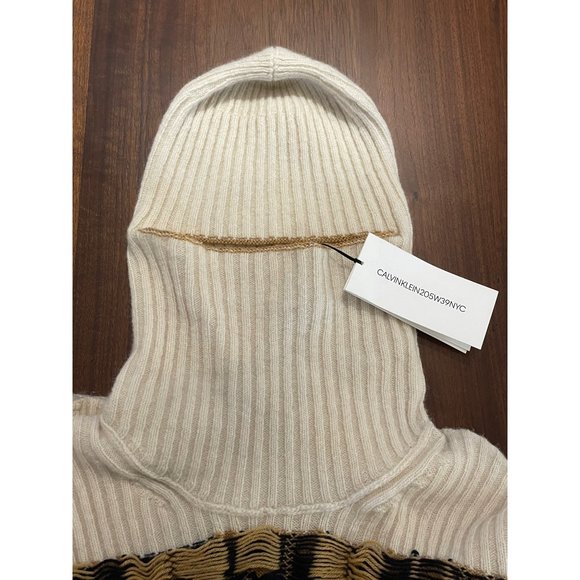 Calvin Klein 205W39NYC Quilt Jacquard Stripe Sweater Ivory Medium New Nwt Womens - Picture 9 of 16